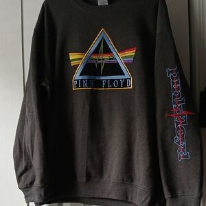 Pink Floyd Charcoal Sweatshirt with Rainbow Prism Design